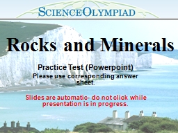 Rocks and Minerals Practice Test (