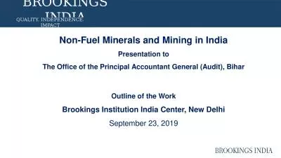 Non-Fuel Minerals and Mining in India