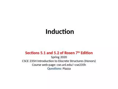 Induction Sections 5.1 and 5.2 of Rosen 7