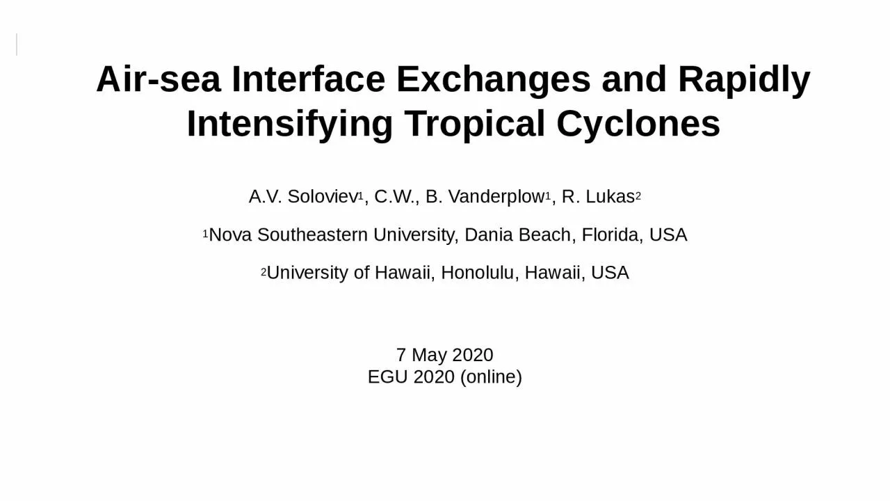 PPT-Air-sea Interface Exchanges and Rapidly Intensifying Tropical Cyclones