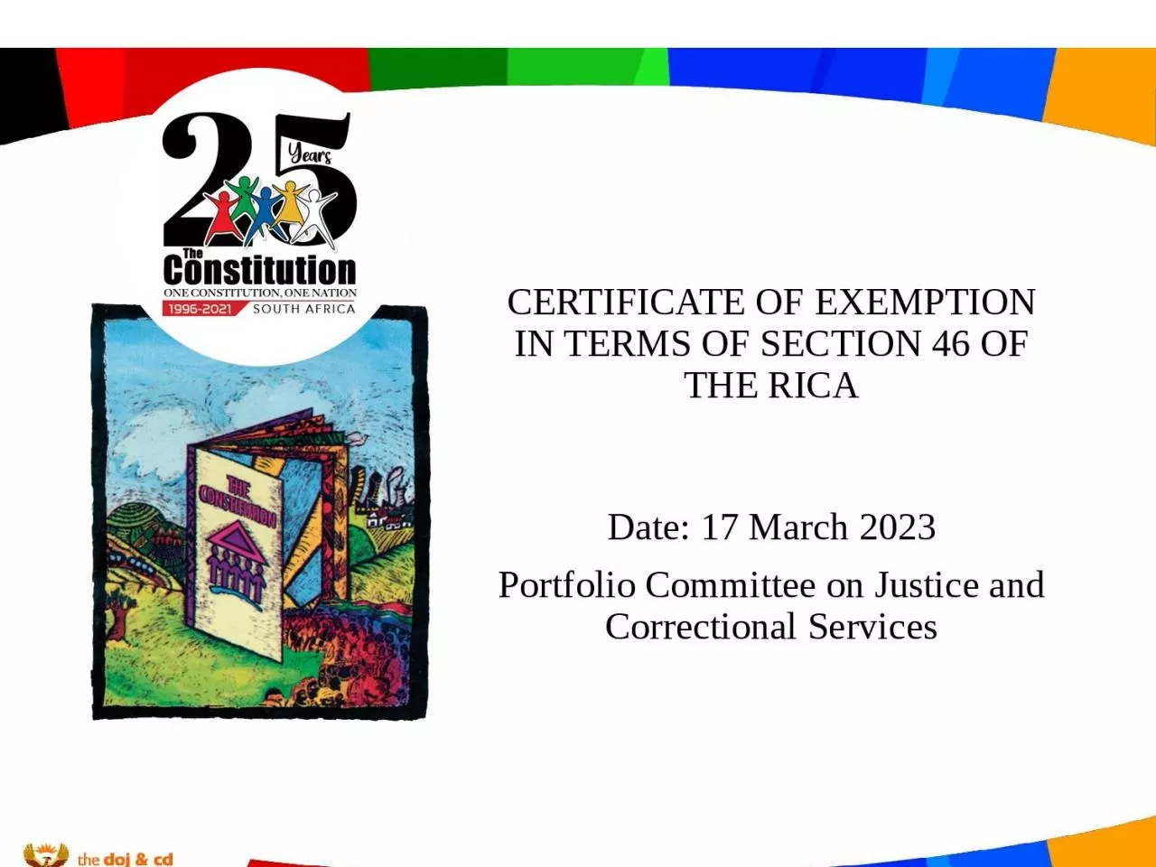 PPT-CERTIFICATE OF EXEMPTION IN TERMS OF SECTION 46 OF THE RICA