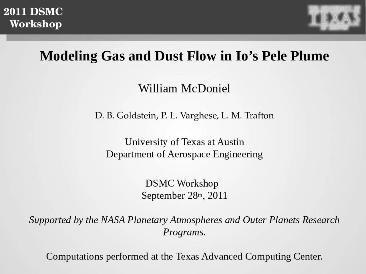 PPT-Modeling Gas and Dust Flow in Io’s Pele Plume