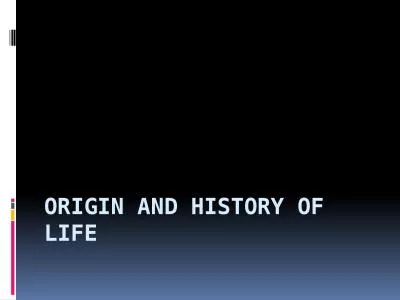 Origin and history of life