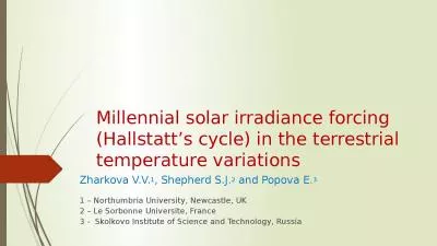 Millennial solar irradiance forcing (Hallstatt’s cycle) in the terrestrial temperature