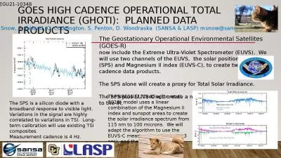 GOES High cadence operational total irradiance (GHOTI):  planned data products