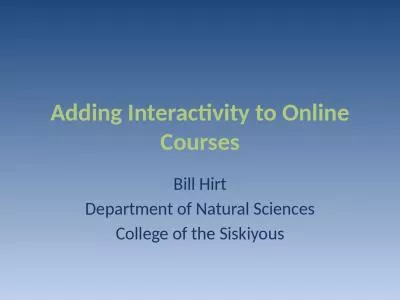 Adding Interactivity to Online Courses