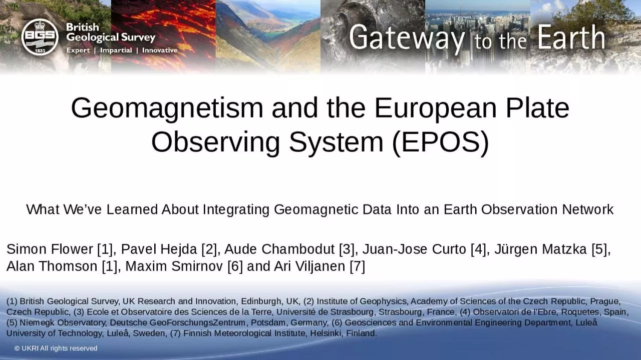 PPT-Geomagnetism and the European Plate Observing System (