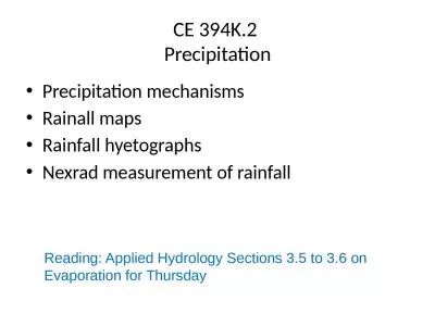 CE 394K.2  Precipitation