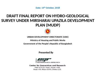 DRAFT FINAL  REPORT ON HYDRO-GEOLOGICAL