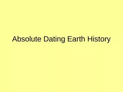 Absolute Dating Earth History