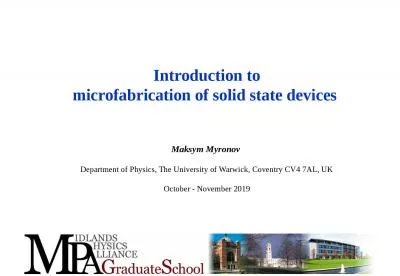 Introduction  to m icrofabrication