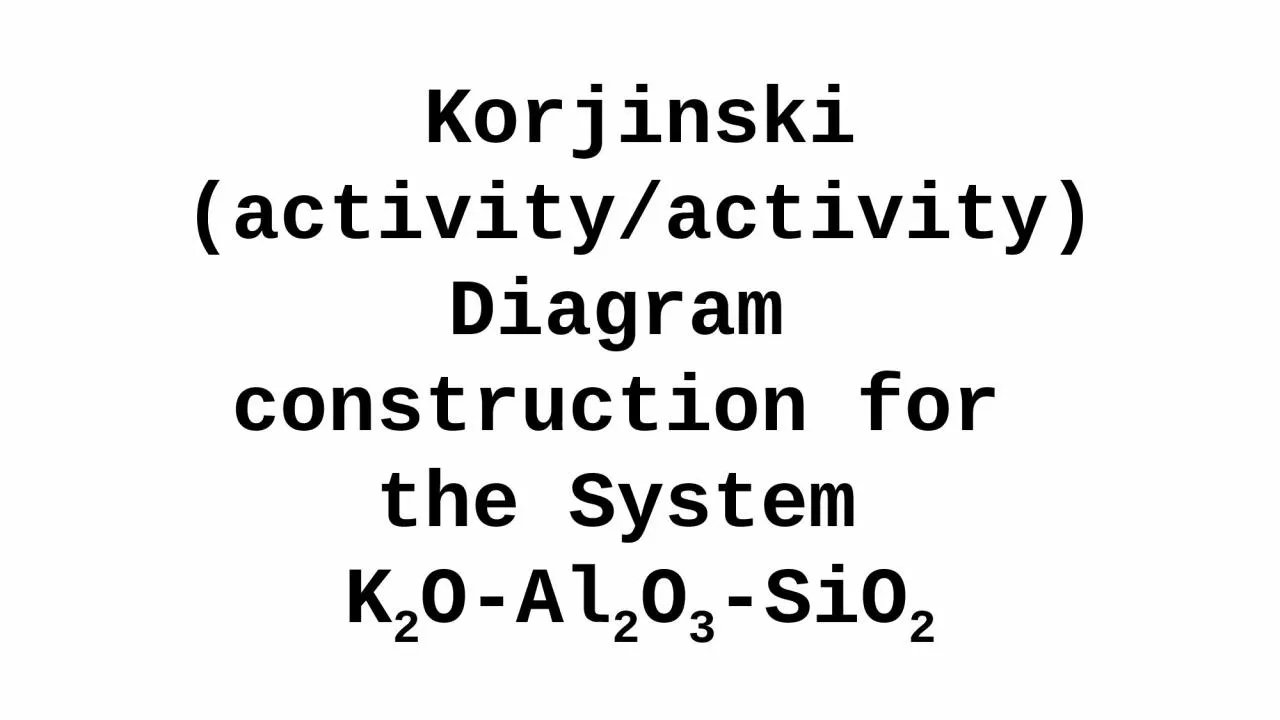 Korjinski  (activity/activity) Diagram