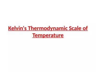 Kelvin's Thermodynamic Scale of Temperature