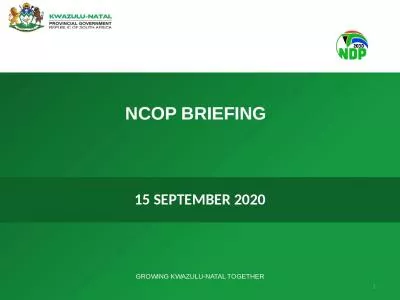 1 NCOP BRIEFING    15  SEPTEMBER 2020