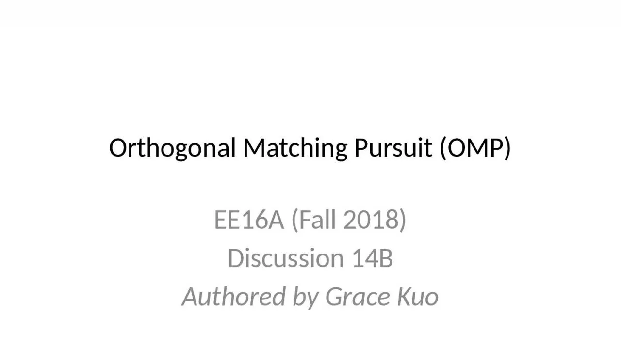 PPT-Orthogonal Matching Pursuit (OMP)