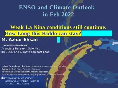 ENSO and Climate Outlook