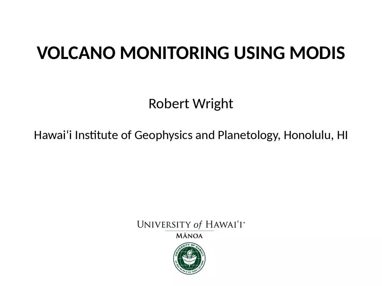 PPT-Volcano monitoring using MODIS