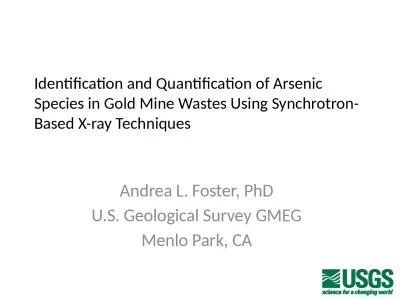 Identification and Quantification of Arsenic Species in Gold Mine Wastes Using Synchrotron-Based