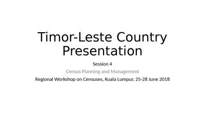 Timor-Leste Country Presentation