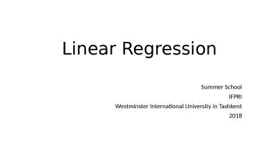 Linear Regression Summer School