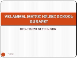 DEPARTMENT OF CHEMISTRY VMHSS