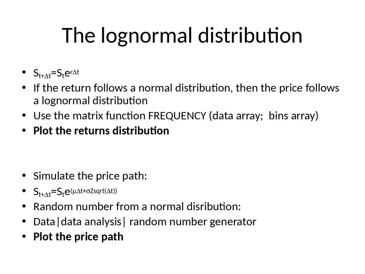 PPT-The lognormal distribution