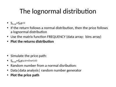 The  lognormal   distribution