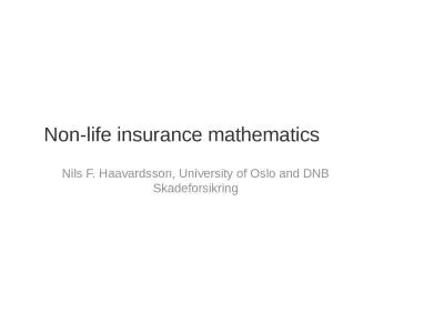 Non-life   insurance   mathematics