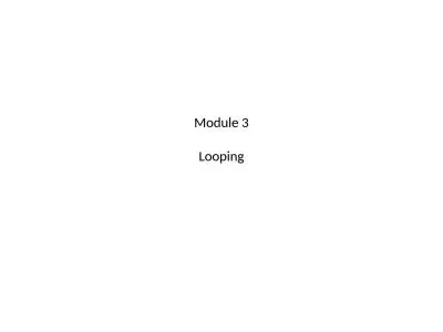 Module  3 Looping Perl loops