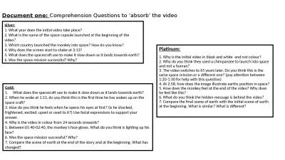 Document one:  Comprehension Questions to ‘absorb’ the video