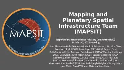 Mapping and Planetary Spatial Infrastructure Team (MAPSIT)