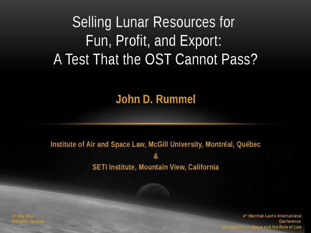 Selling  Lunar Resources for