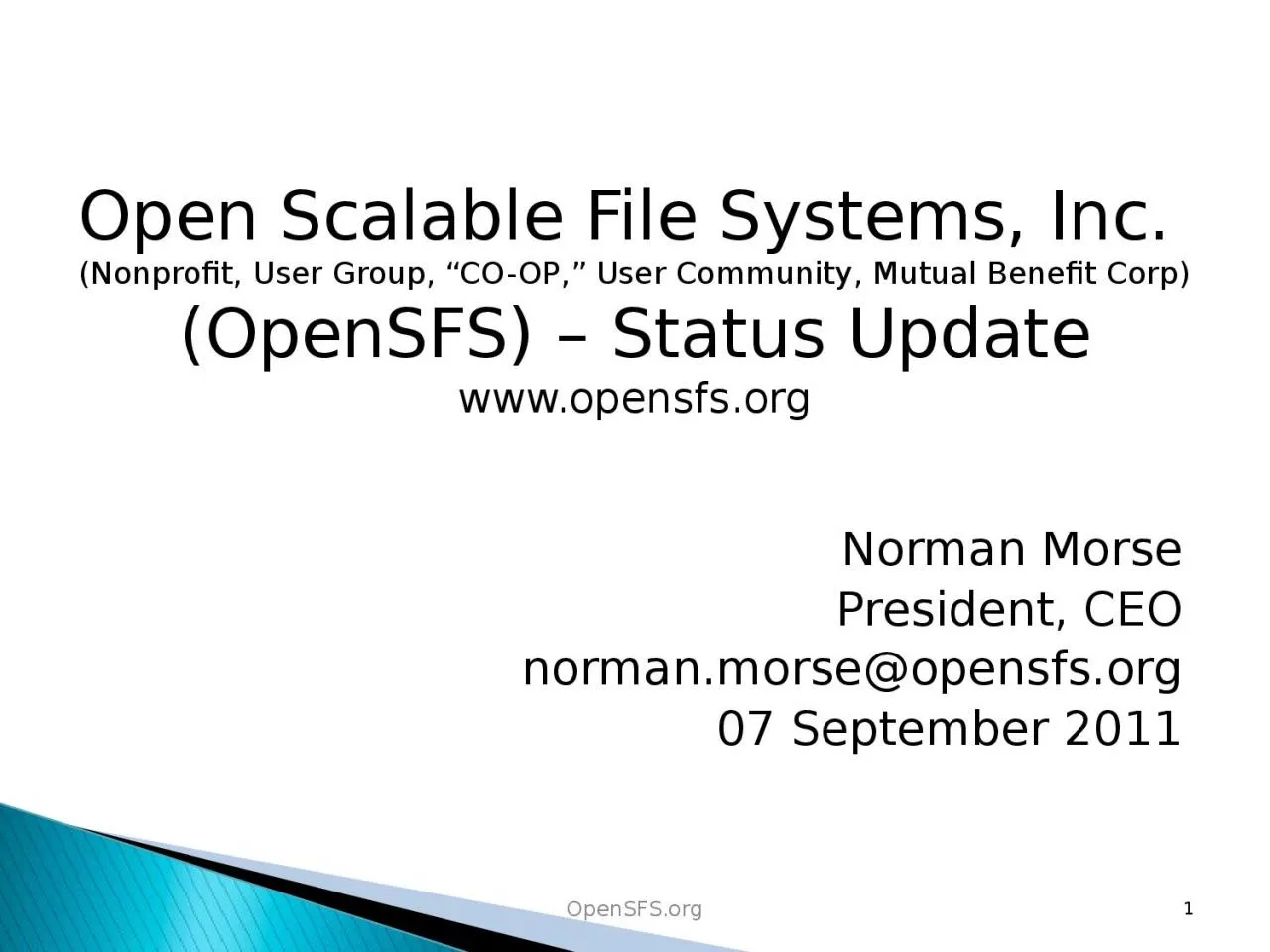 PPT-Open Scalable File Systems, Inc.