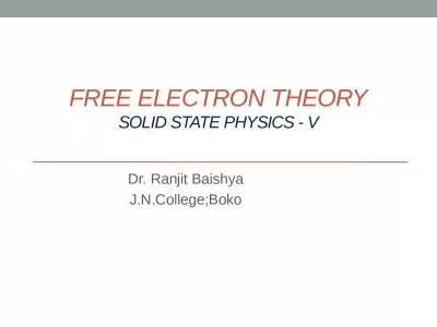 FREE ELECTRON THEORY SOLID STATE PHYSICS - V