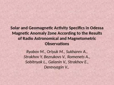 Solar  and Geomagnetic Activity Specifics in Odessa Magnetic Anomaly Zone According