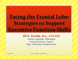 Facing the Frontal Lobe :  Strategies to Support Executive Function Skills