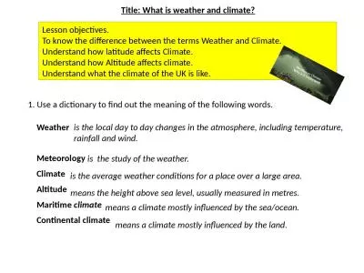 Weather   Meteorology   Climate