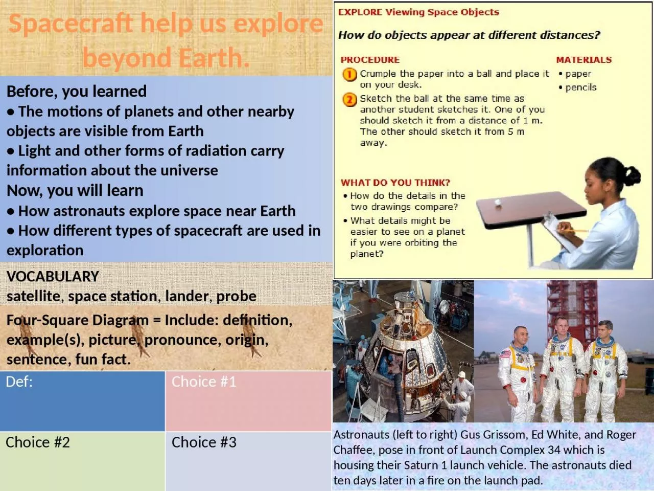 PPT-Spacecraft help us explore beyond Earth.