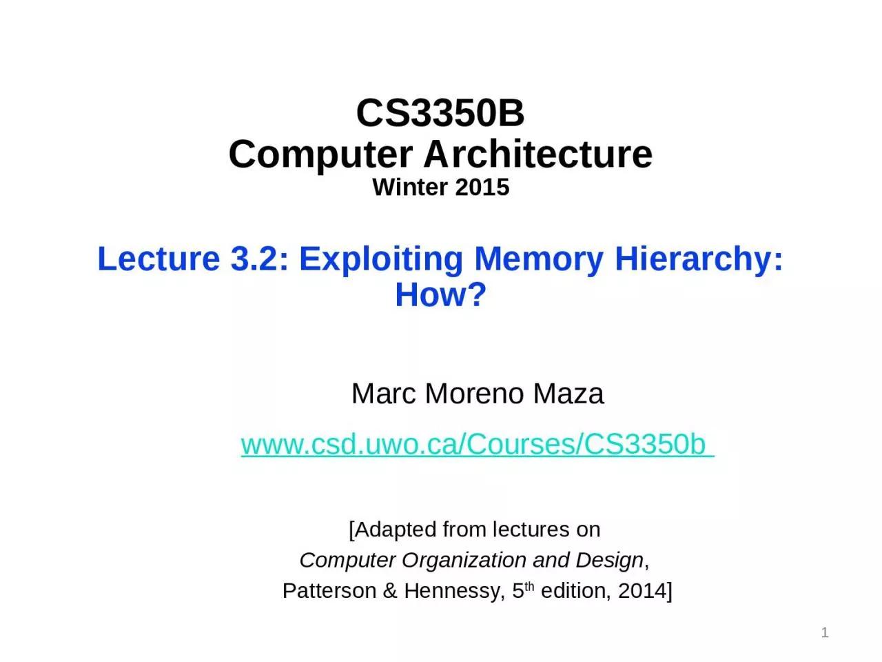 PPT-CS3350B Computer Architecture