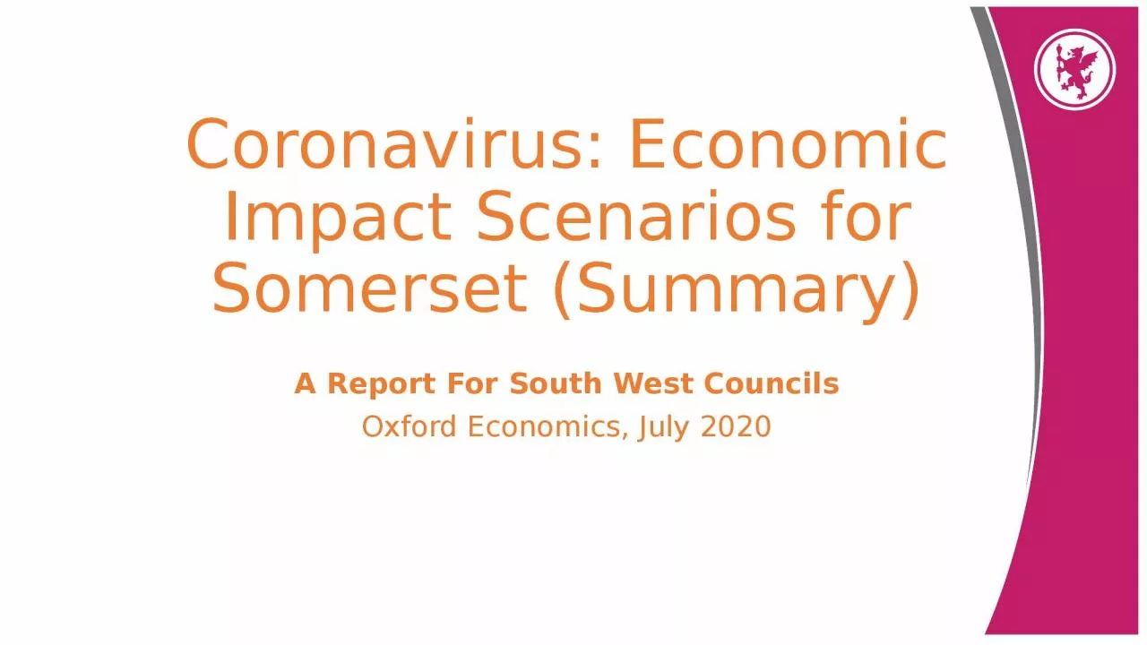 Coronavirus: Economic Impact Scenarios for Somerset (Summary)