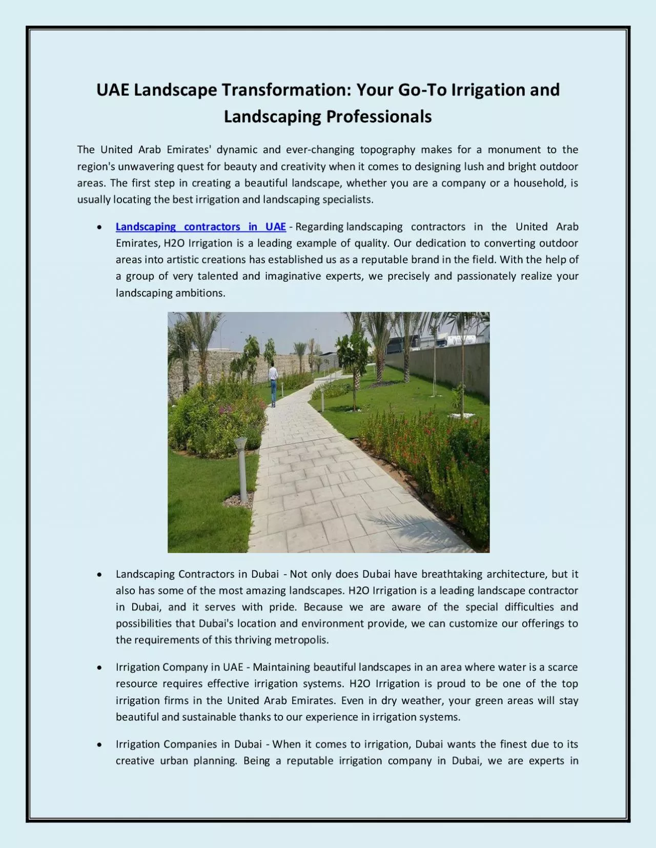 PDF-UAE Landscape Transformation: Your Go-To Irrigation and Landscaping Professionals