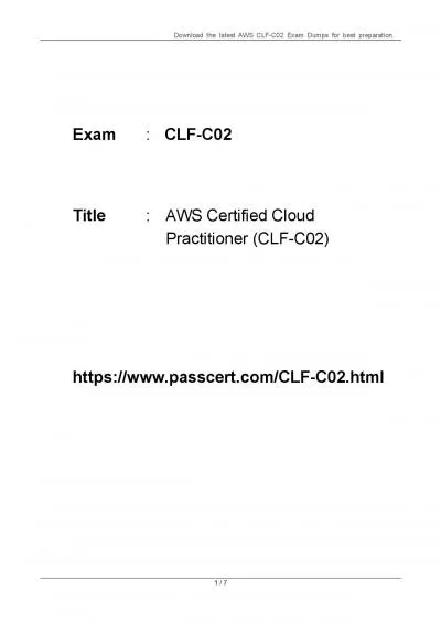 AWS Certified Cloud Practitioner (CLF-C02) Exam Dumps