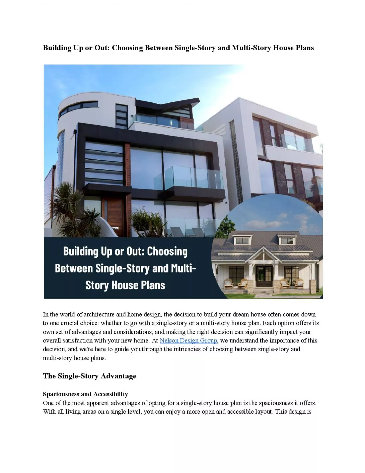 PDF-Building Up or Out: Choosing Between Single-Story and Multi-Story House Plans