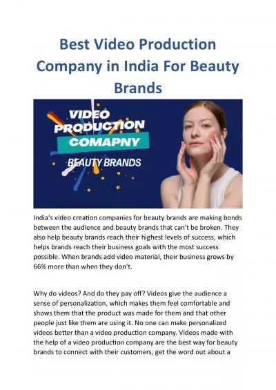 Best Video Production Company in India For Beauty Brands
