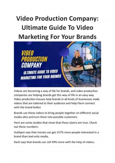 Video Production Company: Ultimate Guide To Video Marketing For Your Brands