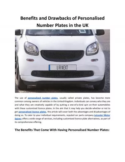 Benefits and Drawbacks of Personalised Number Plates in the UK - Leicester Motor Spares