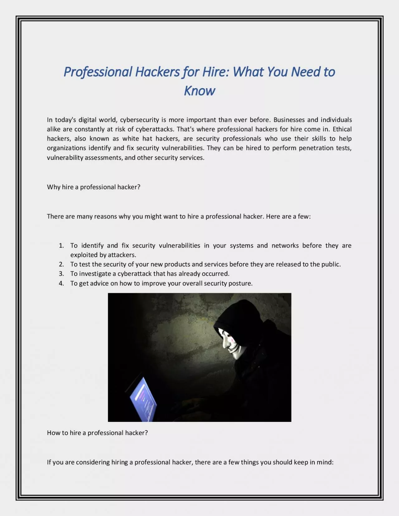 PDF-Professional Hackers for Hire: What You Need to Know