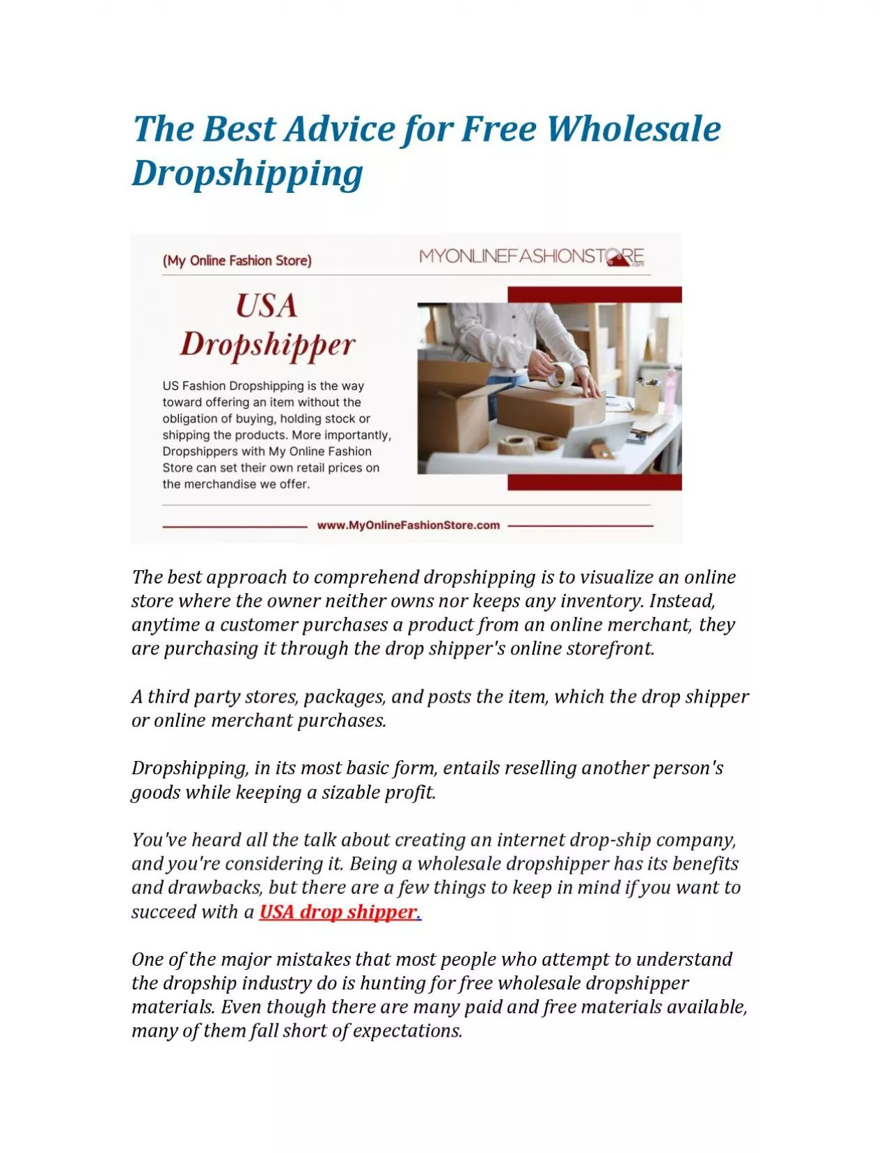 PDF-The Best Advice for Free Wholesale Dropshipping