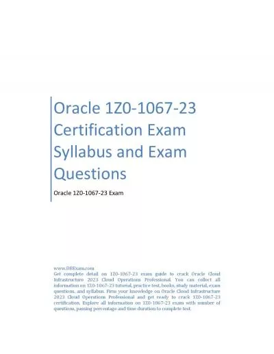 Oracle 1Z0-1067-23 Certification Exam Syllabus and Exam Questions