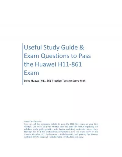 Useful Study Guide & Exam Questions to Pass the Huawei H11-861 Exam